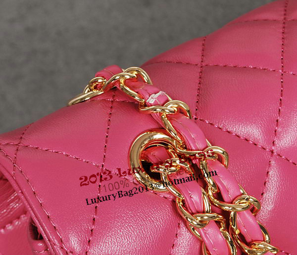 Chanel Classic Flap Bag 1113 Rose Sheep Leather Gold
