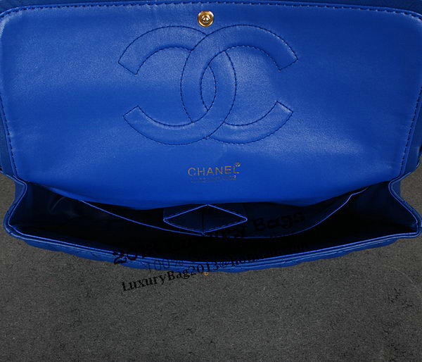Chanel Classic Flap Bag 1113 RoyalBlue Sheep Leather Gold