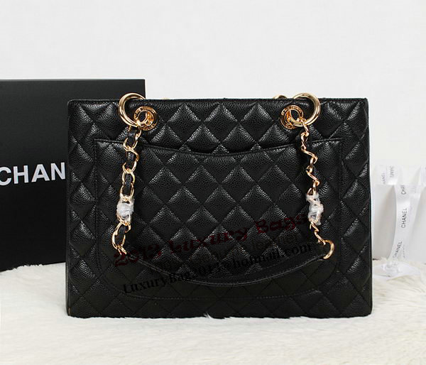 Chanel A50995 Black Original Leather Shoulder Bag Gold
