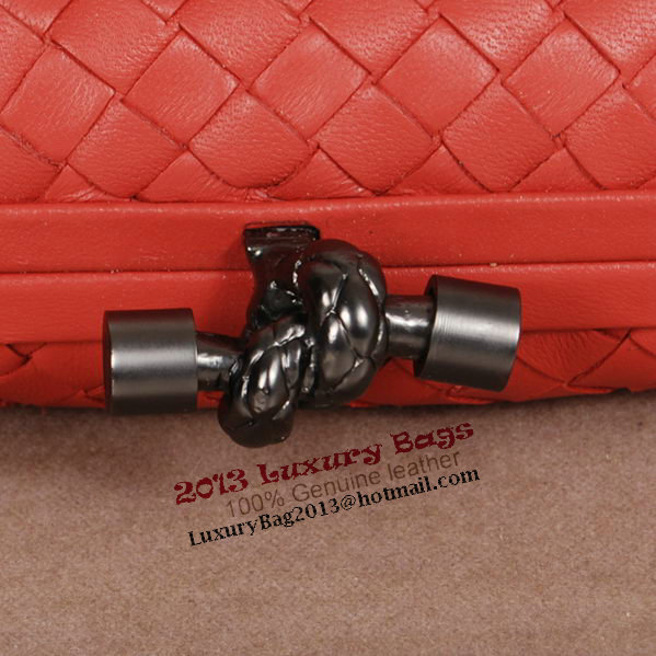 Bottega Veneta Intrecciato Sheepskin Impero Ayers Knot Clutch 11308 Light Red