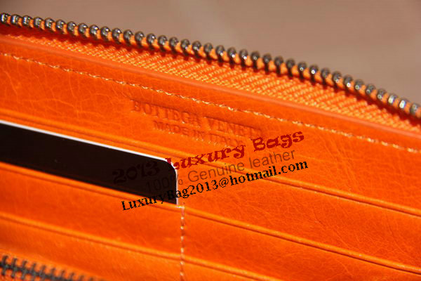Bottega Veneta Intrecciato Nappa Zip Around Wallet 17004 Light Orange