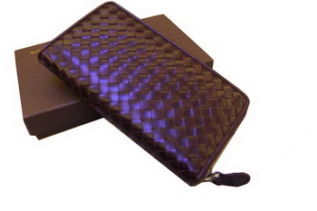 Bottega Veneta Intrecciato Nappa Zip Around Wallet 17004 Purple
