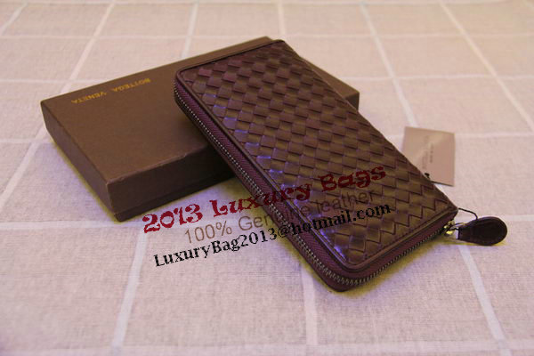 Bottega Veneta Intrecciato Nappa Zip Around Wallet 17004 Purple