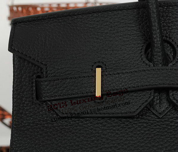 Hermes Birkin 35CM Tote Bag Black Clemence Leather H35 Gold