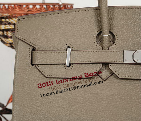 Hermes Birkin 35CM Tote Bag Gray Clemence Leather H35 Silver