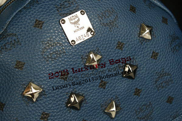 MCM Stark Backpack Jumbo in Calf Leather 8006 RoyalBlue