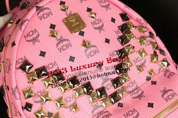 MCM Stark Backpack Jumbo in Calf Leather 8100 Pink