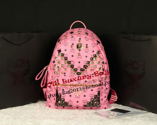 MCM Stark Backpack Jumbo in Calf Leather 8100 Pink