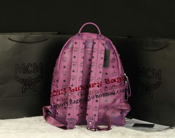 MCM Stark Backpack Jumbo in Calf Leather 8100 Purple