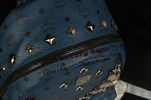 MCM Stark Backpack Jumbo in Calf Leather 8100 RoyalBlue