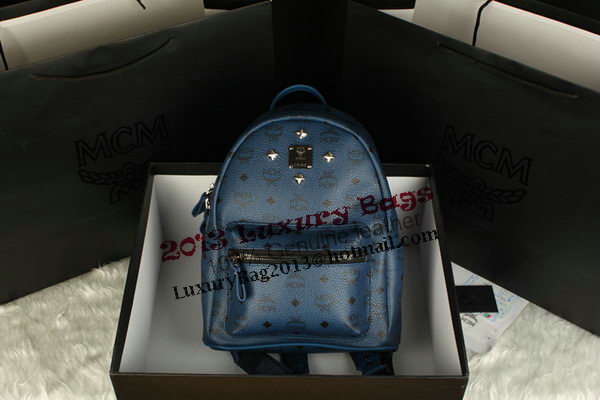 MCM Stark Backpack Large in Calf Leather 8004 RoyalBlue