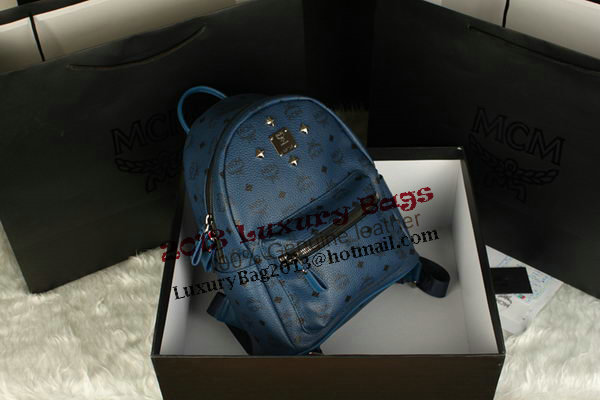 MCM Stark Backpack Large in Calf Leather 8004 RoyalBlue