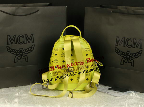 MCM Stark Backpack Medium in Calf Leather 8003 Lemon