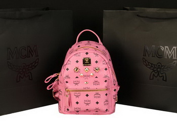 MCM Stark Backpack Medium in Calf Leather 8003 Pink