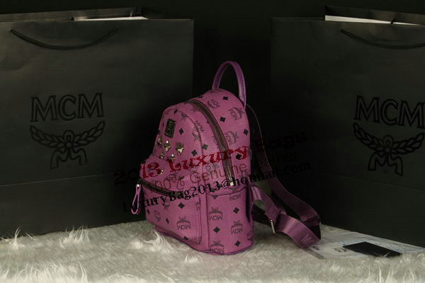 MCM Stark Backpack Medium in Calf Leather 8003 Purple