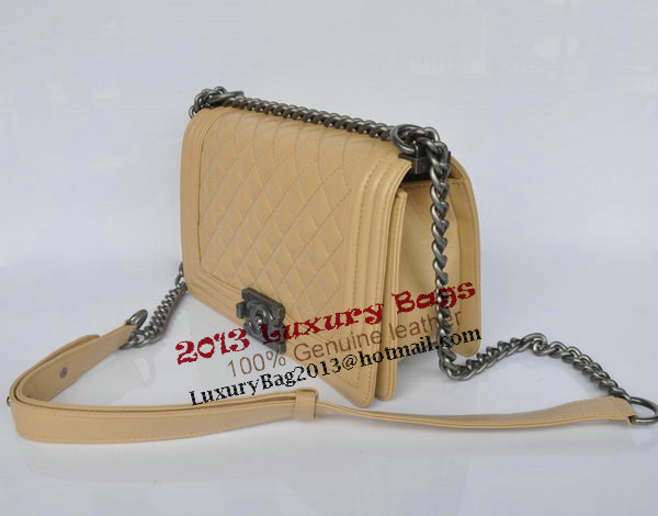 Boy Chanel Flap Shoulder Bag Sheepskin Leather A67086 Apricot