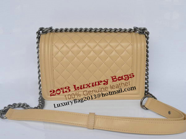 Boy Chanel Flap Shoulder Bag Sheepskin Leather A67086 Apricot