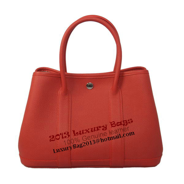 Hermes Garden Party 30CM Bag Calf Leather Red