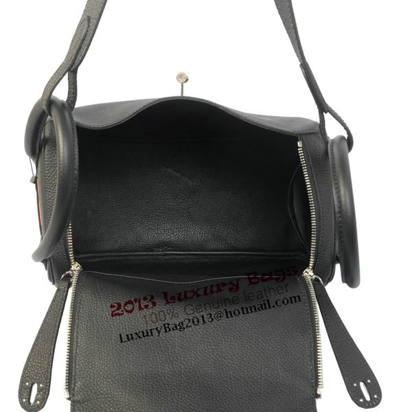 Hermes Lindy 30CM Havanne Shoulder Bag Black