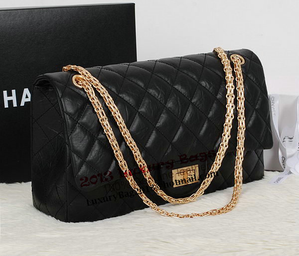 Chanel A30227 Black Sheepskin Leather Jumbo Flap Bags Gold