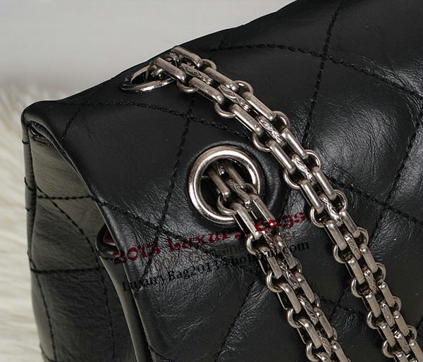 Chanel A30227 Black Sheepskin Leather Jumbo Flap Bags Silver