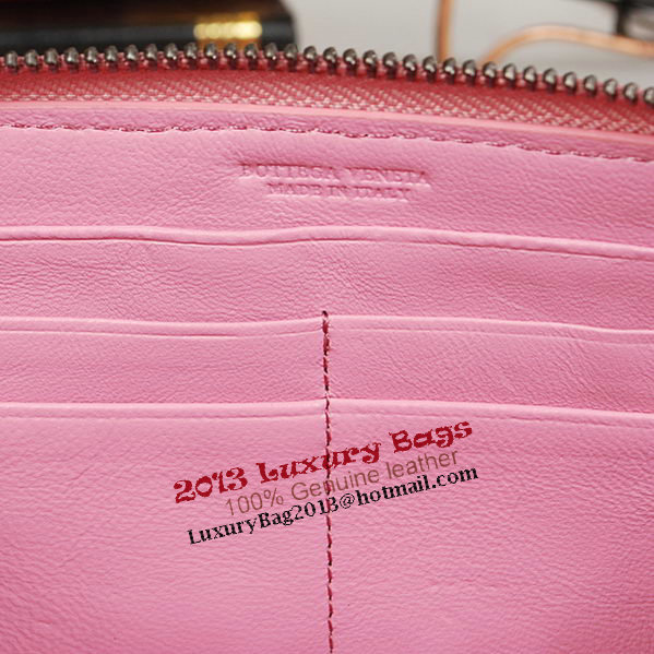 Bottega Veneta Intrecciato Nappa Zip Around Wallet BV20017 Pink