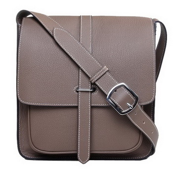 Hermes Etriviere Shoulder Bag Calfskin Leather H2551 Grey