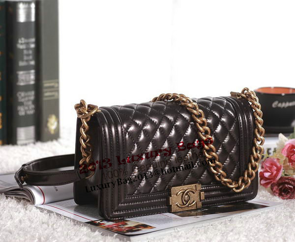 Chanel Boy Flap Shoulder Bag in Black Lambskin Leather A67086 Gold
