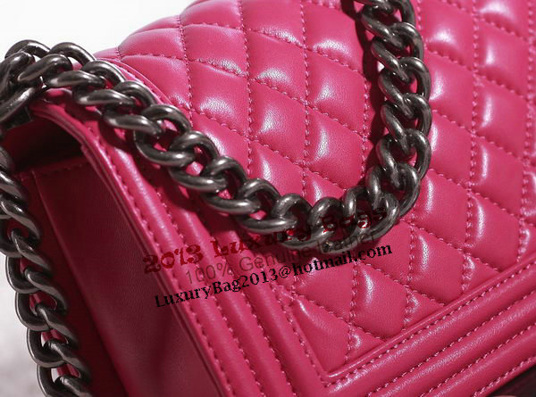Chanel Boy Flap Shoulder Bag in Rose Lambskin Leather A67086 Silver