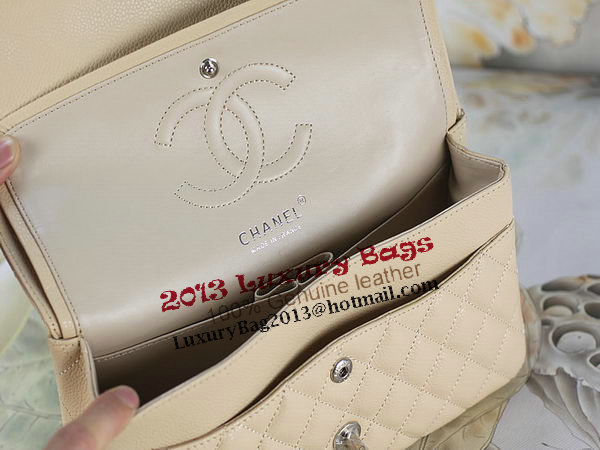 Chanel 2.55 Series Classic Flap Bag 1112 Apricot Original Cannage Pattern Leather Silver