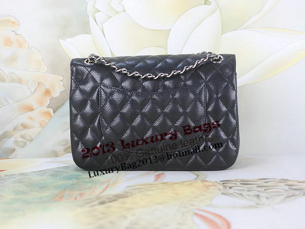 Chanel 2.55 Series Classic Flap Bag 1112 Black Original Cannage Pattern Leather Silver