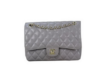 Chanel 2.55 Series Classic Flap Bag 1112 Gray Original Cannage Pattern Leather Gold