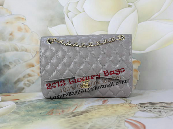 Chanel 2.55 Series Classic Flap Bag 1112 Gray Original Cannage Pattern Leather Gold