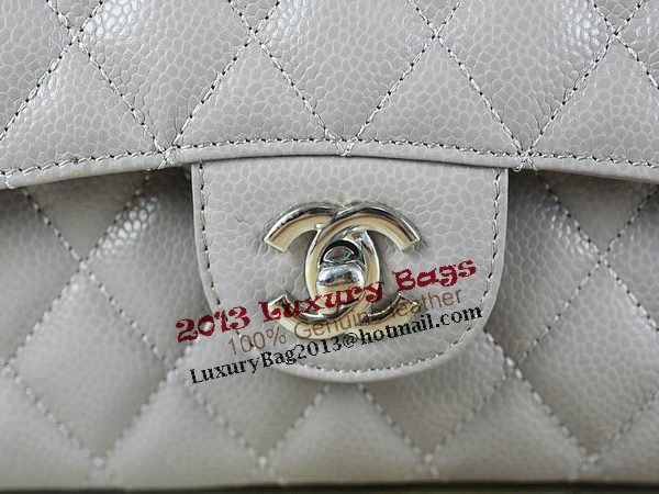 Chanel 2.55 Series Classic Flap Bag 1112 Gray Original Cannage Pattern Leather Silver