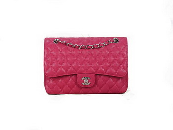 Chanel 2.55 Series Classic Flap Bag 1112 Rose Cannage Pattern Original Leather Silver