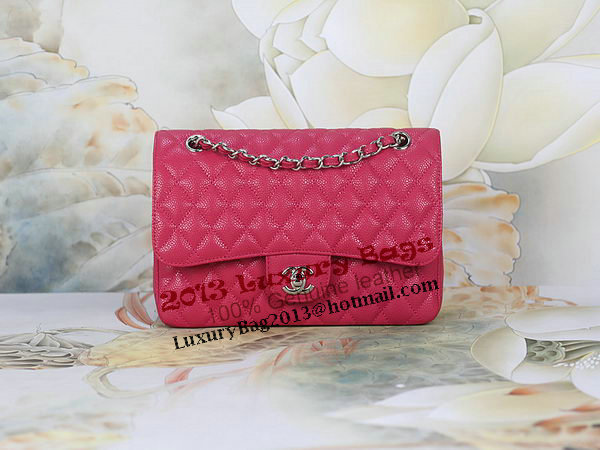 Chanel 2.55 Series Classic Flap Bag 1112 Rose Cannage Pattern Original Leather Silver