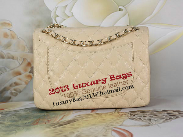 Chanel Classic Flap Bag 1113 Apricot Original Cannage Pattern Leather Gold