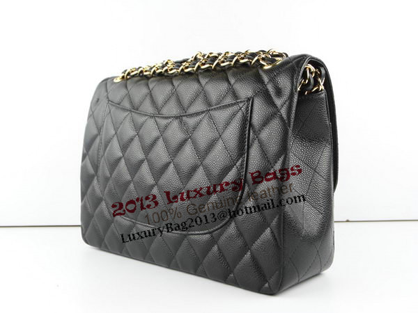 Chanel Classic Flap Bag 1113 Black Original Caviar Leather Gold