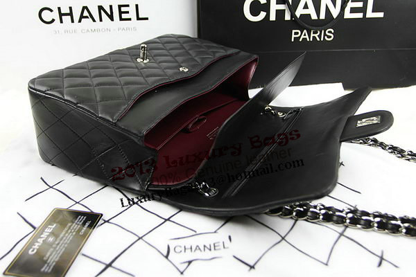 Chanel Classic Flap Bag 1113 Black Original Sheepskin Leather Silver