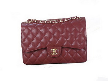 Chanel Classic Flap Bag 1113 Burgundy Original Cannage Pattern Leather Gold