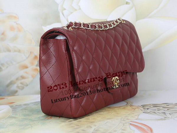 Chanel Classic Flap Bag 1113 Burgundy Original Cannage Pattern Leather Gold