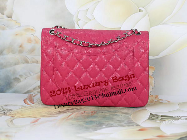 Chanel Classic Flap Bag 1113 Rose Original Cannage Pattern Leather Silver