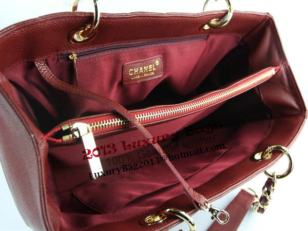 Chanel A50995 Maroon Original Cannage Leather Shoulder Bag Gold