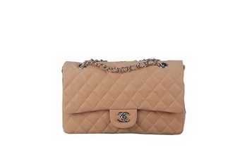 Chanel 2.55 Series Classic Flap Bag A01112 Beige Original Nubuck Cannage Pattern Leather Silver