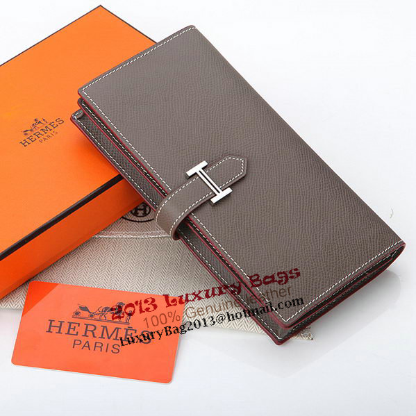 Hermes Bearn Japonaise Bi-Fold Wallet Original Leather A208 Khaki