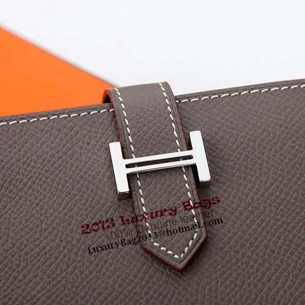Hermes Bearn Japonaise Bi-Fold Wallet Original Leather A208 Khaki