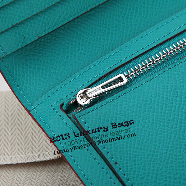 Hermes Bearn Japonaise Bi-Fold Wallet Original Leather A208 Light Green