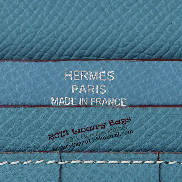 Hermes Bearn Japonaise Bi-Fold Wallet Original Leather A208 SkyBlue