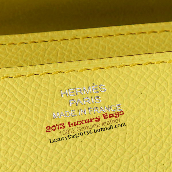 Hermes Constance Long Wallets Original Calfskin Leather A909 Lemon
