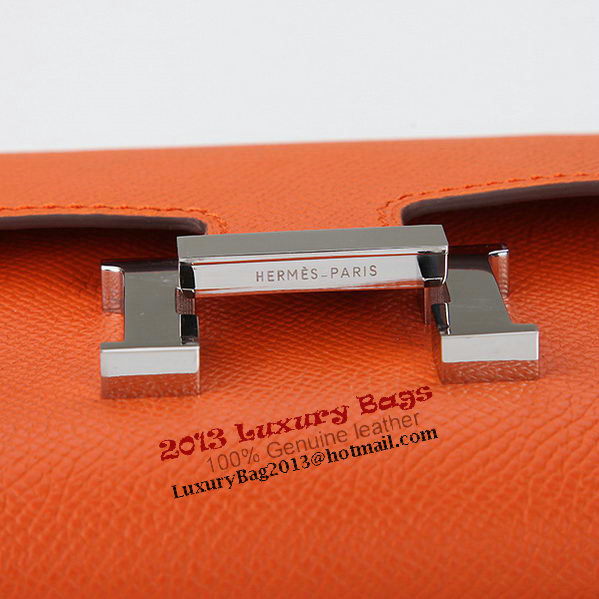 Hermes Constance Long Wallets Original Calfskin Leather A909 Orange